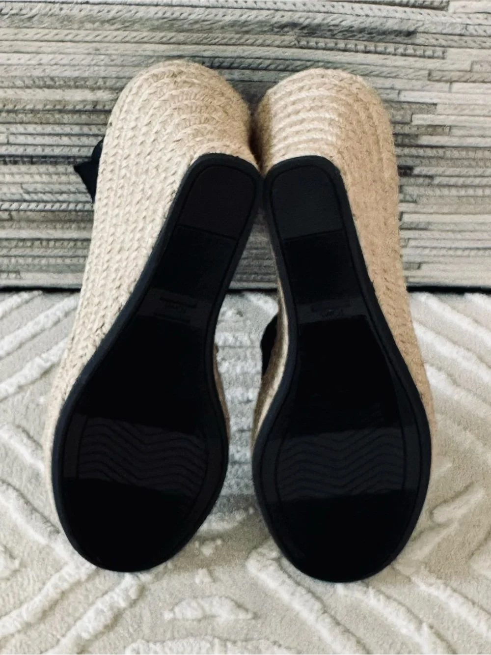 Toms Marisol Espadrille Wedge Oxford Black Comfort Sandals Size: 8